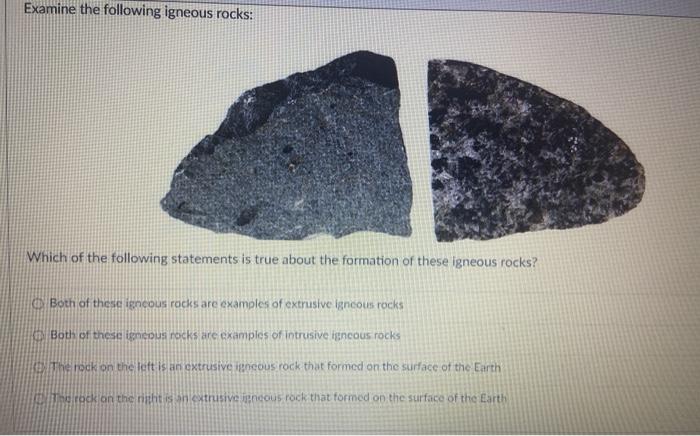 Which of the Following Igneous Rocks Is Intrusive Formed?